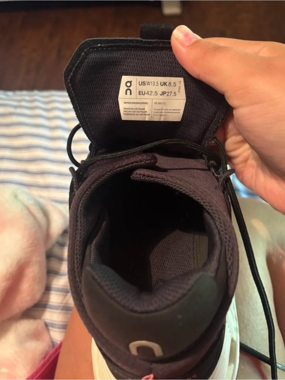 On Running Men's Black Athletic Running Shoes with White Sole